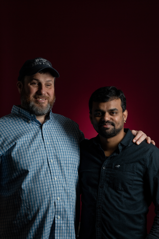 Morf founders Hari Palani and Nick Giudice at the University of Maine
